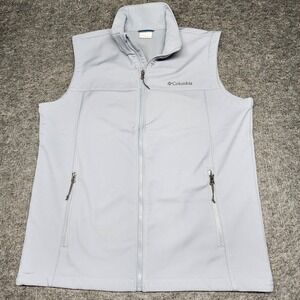 Columbia Mens Ascender Softshell Fleece Lined Vest Light Gray Large Outerwear